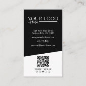 Zwart Hedendaagse Foto QR Code Logo Verticaal Visitekaartje (Achterkant)