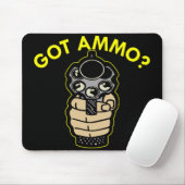 Zwart heeft ammo pistol muismat (Met muis)