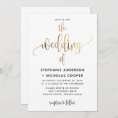 Zwart Heerlijk Script Typografie Bruiloft Goud Kaart (Voorkant / Achterkant)