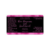 Zwart & Heet Roze Cosmetica Dropper Flesetiket Etiket (Voorkant)