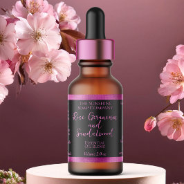 Zwart & Heet Roze Cosmetica Dropper Flesetiket Etiket