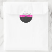 Zwart, Heet Roze, en Witte 1,5"Ronde Sticker (Tas)