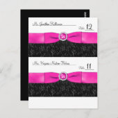 Zwart, Heet Roze en Witte  Plaatskaarten Briefkaart (Voorkant / Achterkant)