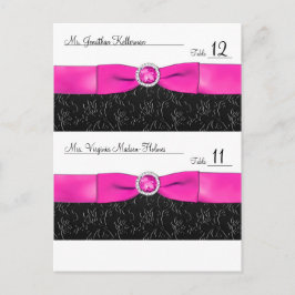 Zwart, Heet Roze en Witte  Plaatskaarten Briefkaart