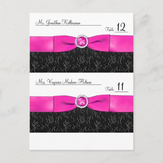 Zwart, Heet Roze en Witte  Plaatskaarten Briefkaart (Voorkant)