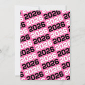 Zwart & Heet Roze Modern Afstuderen Foto Kaart (Achterkant)