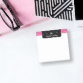Zwart & Heet Roze Monogrammed Post-it® Notes