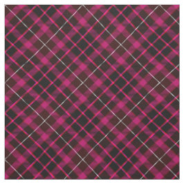 Zwart & Heet Roze Plaid Vet Patroon Tartan Stof
