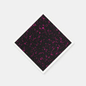 Zwart & Heet Roze Sparkles Sparkly Glitter Sterren Servet (Hoek)