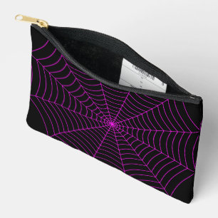 Zwart heet roze spinnenweb Halloween patroon Etui