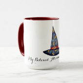 Zwart heks Pet, Sterren Halloween Mok (Voorkant links)