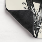 Zwart Heks Pet Witchy Letter W Custom Initiaal Muismat (Hoek)