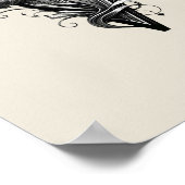 Zwart Heks Pet Witchy Letter W Custom Initiaal Poster (Hoek)