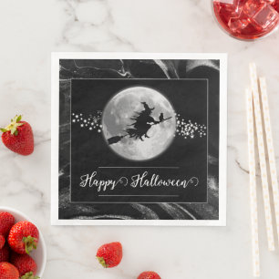 Zwart Heks Silhouet Halloween Servet