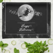 Zwart Heks Silhouet Halloween Theedoek (Gevouwen)