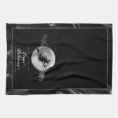Zwart Heks Silhouet Halloween Theedoek (Horizontaal)