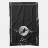 Zwart Heks Silhouet Halloween Theedoek (Verticaal)