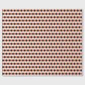 Zwart, helder Oranje en wit Harlequin Cadeaupapier (Vlak)