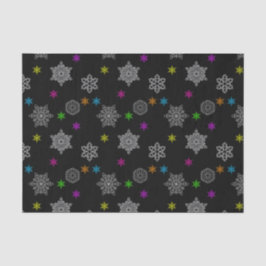 Zwart & Helder Sneeuwvlok Weefsel Papier