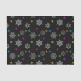 Zwart & Helder Sneeuwvlok Weefsel Papier