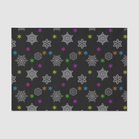 Zwart & Helder Sneeuwvlok Weefsel Papier (Voorkant)