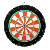 Zwart, heldergroen, Oranje, wit dartboard Dartbord (Voorkant)