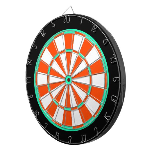 Zwart, heldergroen, Oranje, wit dartboard Dartbord (Voorkant Rechts)
