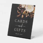 Zwart Herfst Kaarten Teken Reclamebord Met Voetstuk (Voorkant)