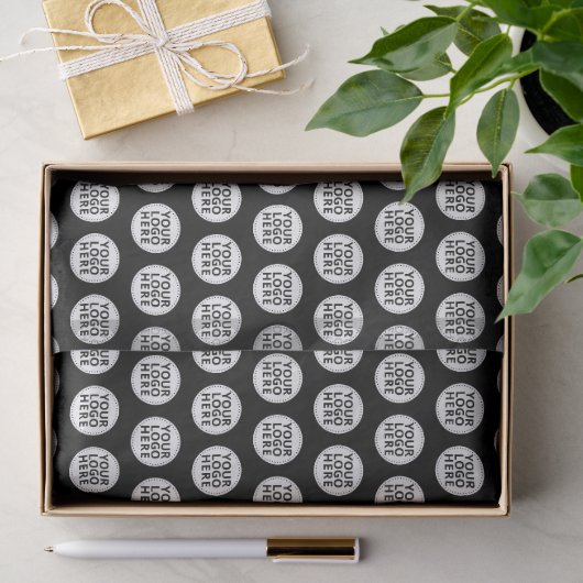 Zwart Herhalend Zakelijk Logo Tissuepapier (Geschenk)