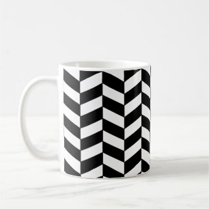 Zwart herringbone koffiemok