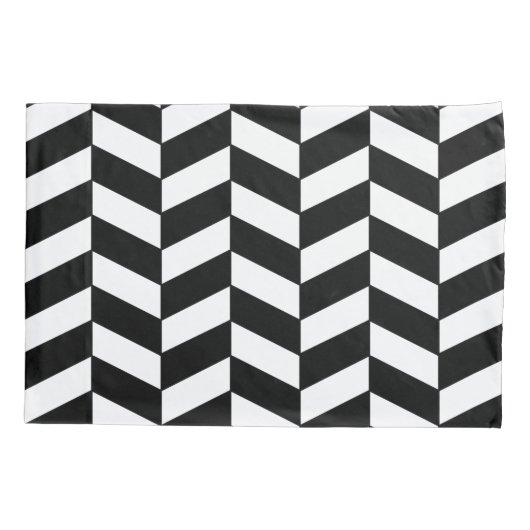 Zwart herringbone kussensloop (Achterkant-Links)