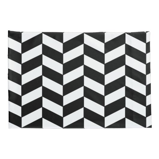 Zwart herringbone kussensloop (Achterkant-Rechts)