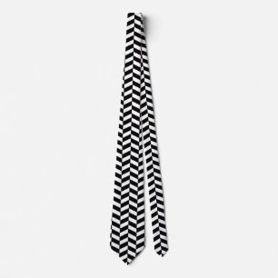 Zwart herringbone stropdas
