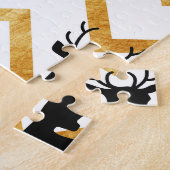 Zwart hert, goud textuur patroon. legpuzzel (Zijkant)