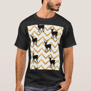 Zwart hert, goud textuur patroon. t-shirt