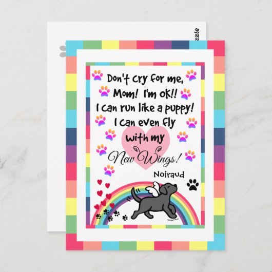 Zwart het Draven van Labrador Briefkaart (Voorkant / Achterkant)