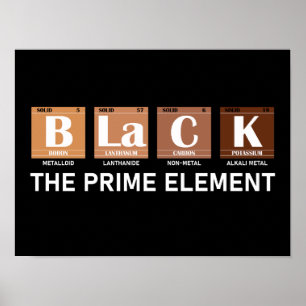 Zwart het eerste element poster