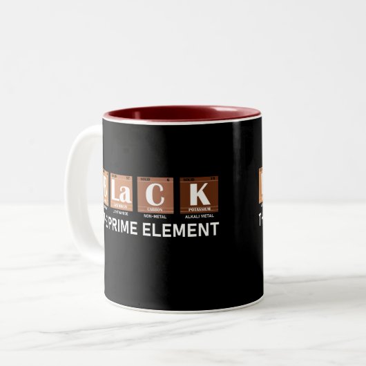 Zwart het eerste element tweekleurige koffiemok (Voorkant links)