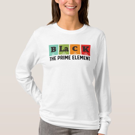 Zwart het eerste element, zwarte geschiedenismaand t-shirt (Voorkant)