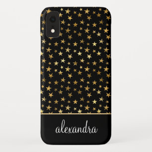 Zwart - het Gouden HemelMonogram van Sterren Case-Mate iPhone Case