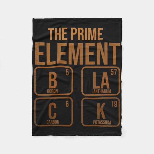 Zwart Het Prime Element  Fleece Deken (Voorkant)