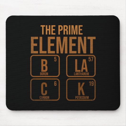 Zwart het prime element muismat (Voorkant)