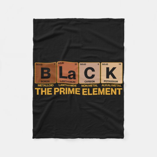 Zwart Het Prime Element Zwarte Geschiedenis Maand  Fleece Deken (Voorkant)