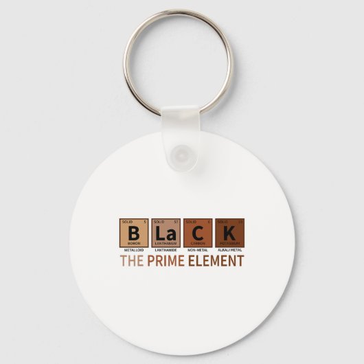 Zwart Het Prime Element Zwarte Geschiedenis Maand Sleutelhanger (Voorkant)