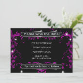 Zwart hete roze Bewaar de datum Save The Date (Staand voorkant)