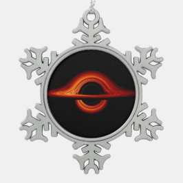 Zwart-heupschijf Tin Sneeuwvlok Ornament