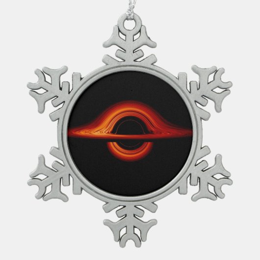 Zwart-heupschijf Tin Sneeuwvlok Ornament (Voorkant)