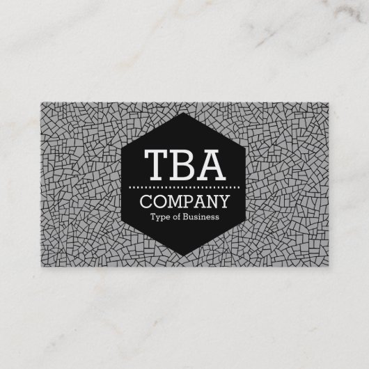 Zwart Hexagon - Craquelure Patroon Visitekaartje (Voorkant)
