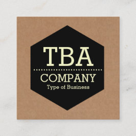 Zwart Hexagon - Karton Vierkante Visitekaartje