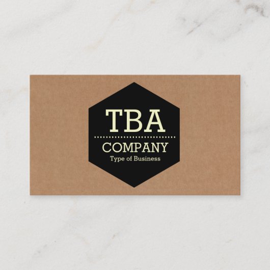 Zwart Hexagon - Karton Visitekaartje (Voorkant)